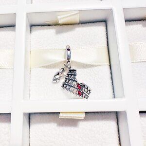 925 Sterling Silver Roman Colosseum Charm With Gladiator Fits Pandora Bracelets